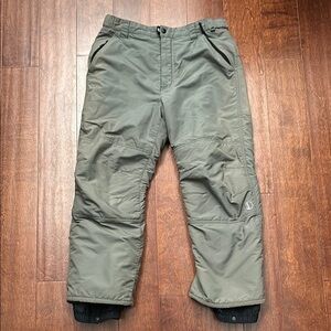 Black Dot Boy’s Olive Green Snow Pants, Size Large